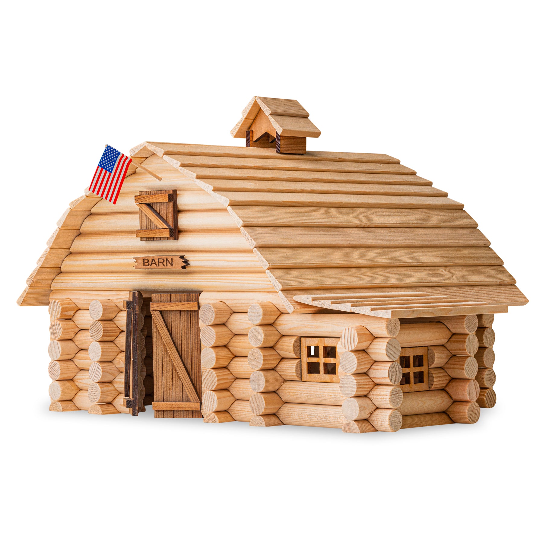 Homesteader Barn  Wooden Homesteader Barn - Log Cabin Toys